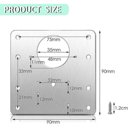 8 pcs Stainless Steel Cabinet Hinge Repair Plate With 48 Screws - Image 2
