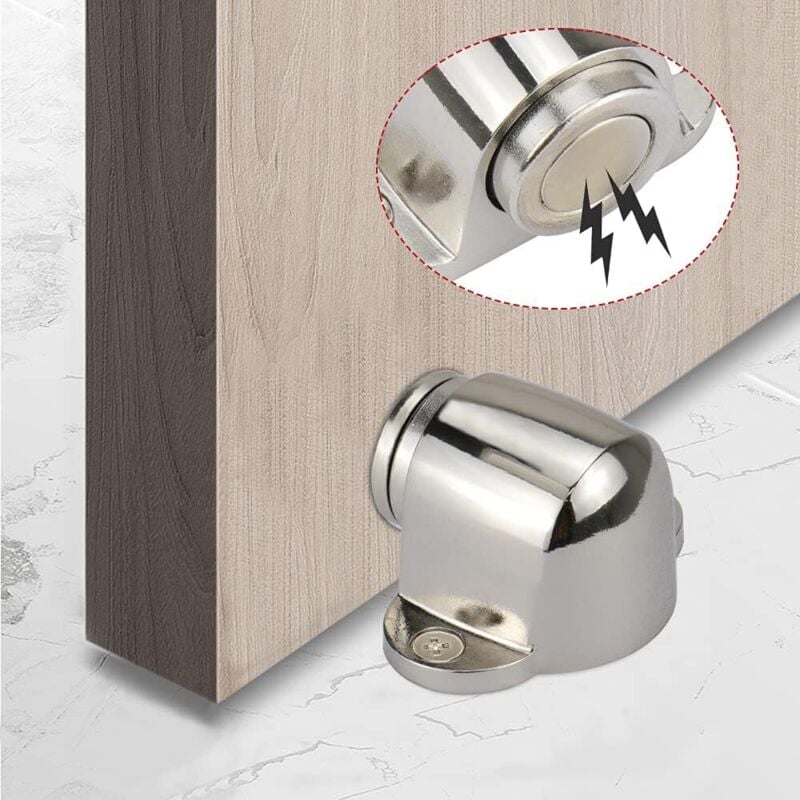 2 Pack Stainless Steel Magnetic Door Stopper Catch Door Stoppers With Screw Mounted, No Force Or Hitting Walls - Image 3