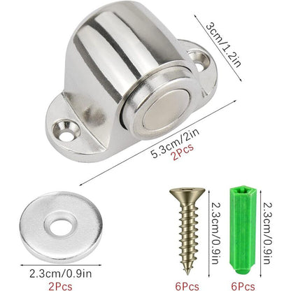 2 Pack Stainless Steel Magnetic Door Stopper Catch Door Stoppers With Screw Mounted, No Force Or Hitting Walls - Image 4