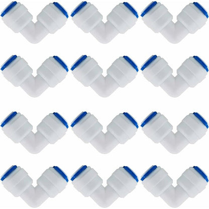 12 pcs RO Water Filter Accessories Nozzle Fitting 1/4 Inch 90 Degree Right Angle Fast Docking For Connecting Water Pipe