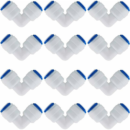 12 pcs RO Water Filter Accessories Nozzle Fitting 1/4 Inch 90 Degree Right Angle Fast Docking For Connecting Water Pipe