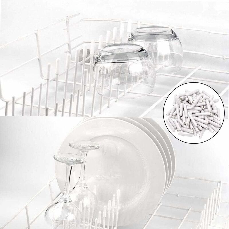 120 Pieces Dishwasher Caps, Inner Diameter 3Mm Pvc Protective Cover, Dish Basket, 325Mm (White) - Image 4