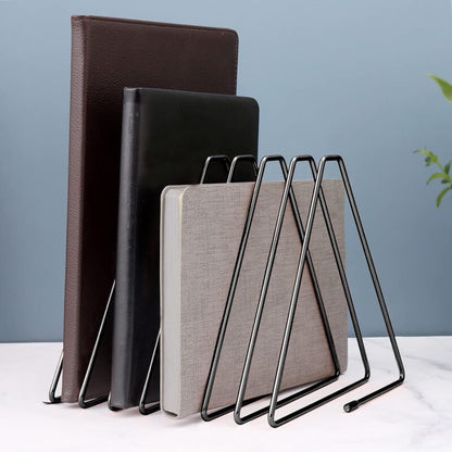 Metal Bookends, Metal Magazine Holder, Record Holder, For Books And Documents In Study, Office And Bedroom (Black) - Image 4