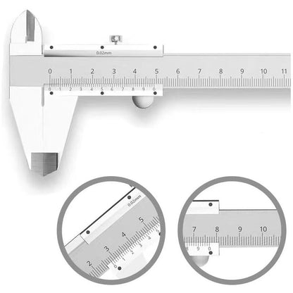 Stainless Steel Analog Vernier Caliper 150Mm / 0.02Mm High Precision Micrometer Tool With Depth, Inside And Outside - Image 2