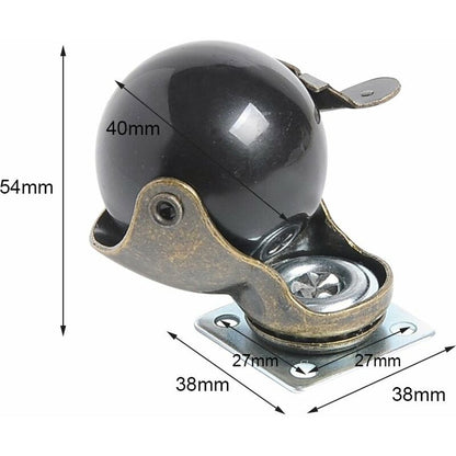 4 pcs Furniture Leg Caster Wheels (1.5Inch (40Mm) - With Brake) - Image 2