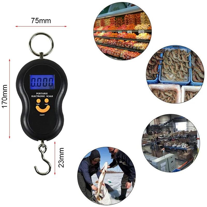 Luggage Scale Fishing Scale Hanging Scale Electronic Scale Maximum 50 Kg For Fishing, Suitcase Scale, Travel, Home Use, - Image 3