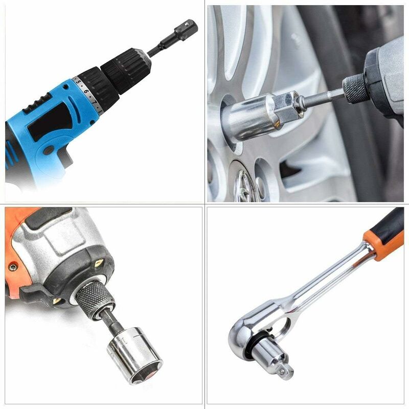 Socket Adapter 1/2 3/8 1/4 Hexagon Drill Bits Adapter Set Nut Wrench Reducer Socket Adaptor Converter Ratchet Wrench - Image 4
