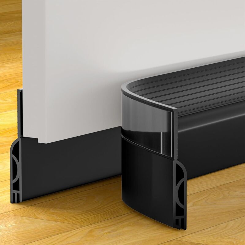 Insulated Door Bottom 100 Cm, Self-Adhesive Door Draught Excluder, Silicone Door Bottom Anti Cold Thermal Insulation