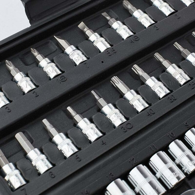 46 pcs Socket Set Chrome Vanadium 1/4" Adapter Set Socket Set For Car Diy - Image 4