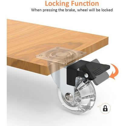 4 pcs Set Furniture Casters With Brakes, 360° Swivel Casters, Up To 600Kg, No Marks On The Floor, Screws Included - Image 4