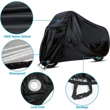 Motorcycle Cover, 190T Waterproof Motorcycle Covers With Lock Holes, Uv Protection Dust Covers For Indoor And Outdoor - Image 2