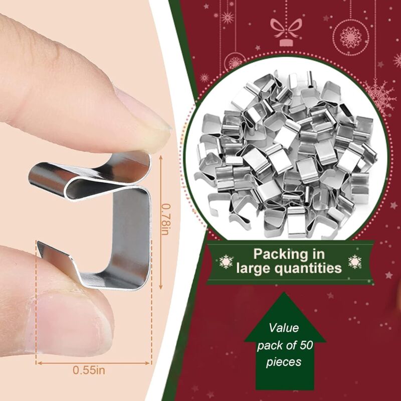 100 pcs Christmas Light Hook,Cable Clips,Outdoor ROof Gutter Hooks,Christmas Lights Gutter Hooks Galvanized Holiday - Image 2