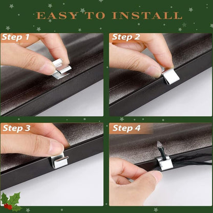100 pcs Christmas Light Hook,Cable Clips,Outdoor ROof Gutter Hooks,Christmas Lights Gutter Hooks Galvanized Holiday - Image 3