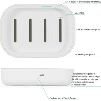 Bathroom Soap Dishes. Strong Drainage. Keep Soap Dry. Easy To Clean Soap Holder (White) - Image 3