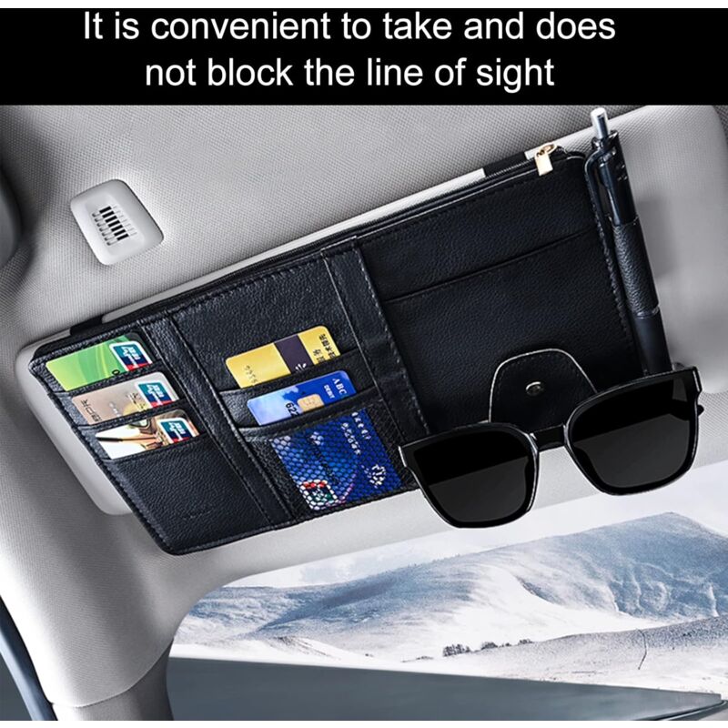 Car Interior Pocket Car Sun Visor Organizer Car Sun Visor Storage Car Sun Visor Clip Organizer Used For Credit Cards - Image 4