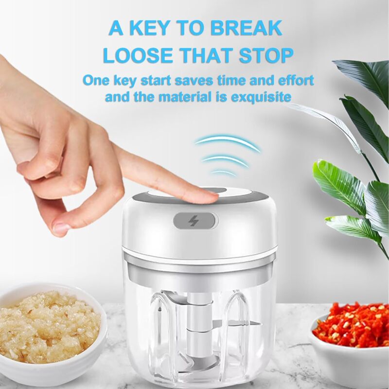 Cordless Electric Food Chopper, Mini Food Processor, 250Ml, Easy To Clean And Replace, Durable Electric Blender For - Image 3