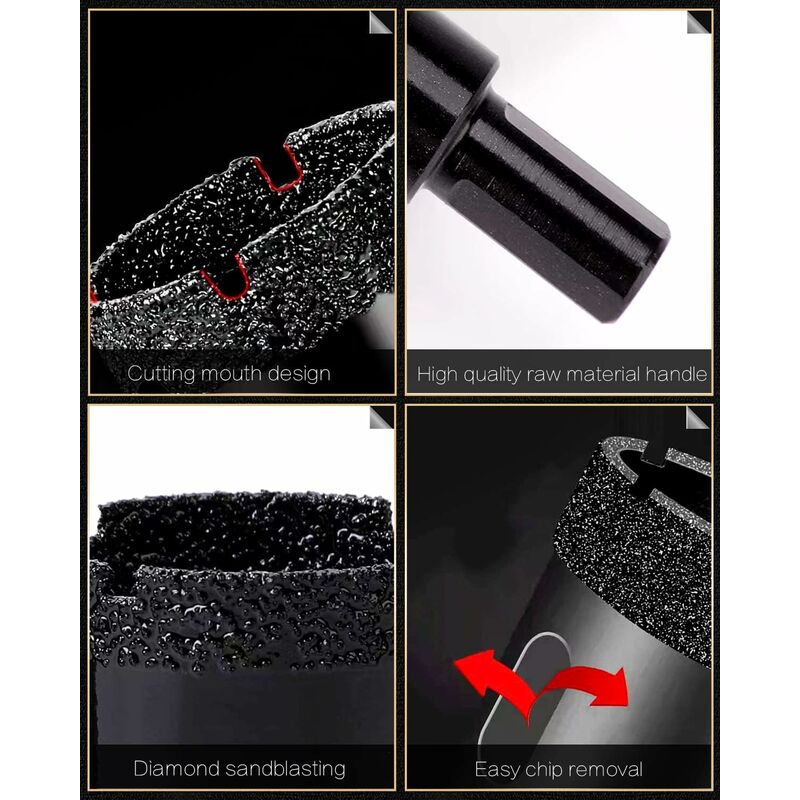 25Mm Brazed Core Diamond Hole Saw Drill Bit Hollow Hole Cutter For Glass Porcelain Tile Marble Ceramic Granite - Image 2