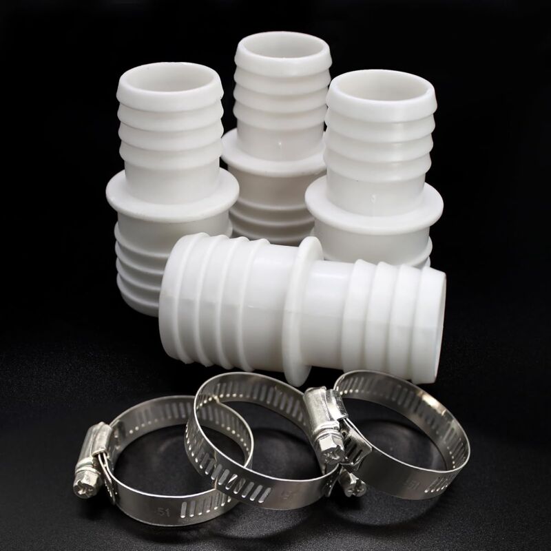4 X Hose Connectors, Swimming Pool Hose Adapter Set With 8 Hose Adapter Clamps (32Mm To 38Mm Diameter) - Image 3