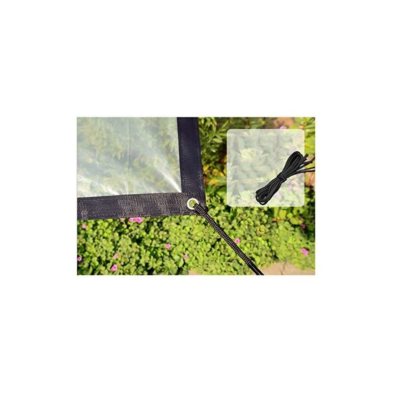 Waterproof Clear Tarp With Eyelets - 2 X 2 M - Foldable And Weatherproof Tarpaulin - ROpe Included - Image 3