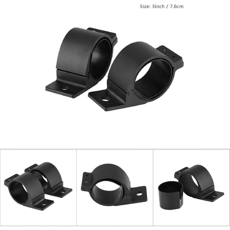 2 Bar Mounting Brackets, Keenso Aluminum Bar Mounting Clamps For Automotive LED Headlight Bars (3") - Image 3