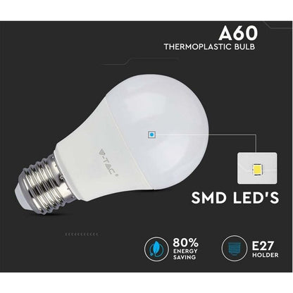 Pack Of 10 Pack Of 10 E27 9W A60 LED Bulbs - Warm White Light 4200K - 806 Lumen - Image 3