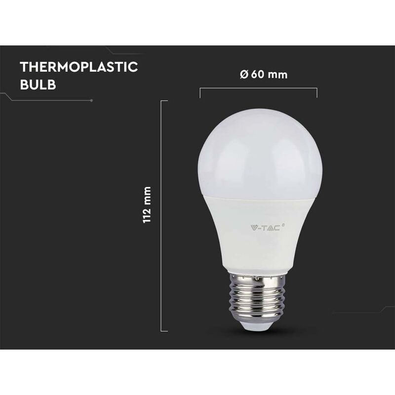 Pack Of 10 Pack Of 10 E27 9W A60 LED Bulbs - Warm White Light 4200K - 806 Lumen - Image 4
