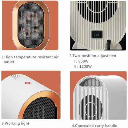 1200W ceramic PTC electric fan heater, two temperature settings, overheat protection, rapid heating, quiet operation, energy saving. - Image 4