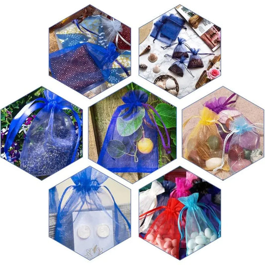 100 pcs Organza Bags 7X9Cm, Small Organza Pouches Jewelry Bags With Drawstring, For Wedding Party Favors Christmas - Image 4