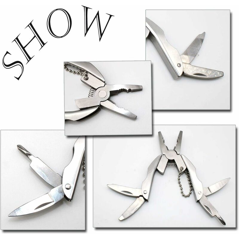 Multi-Tool Pliers Kit Multifunction Pocket Tool With Black Leather Sheath, Multitools Pliers For Camping, Fishing, - Image 3