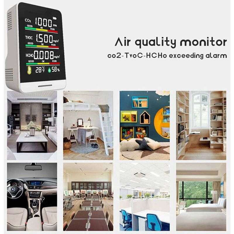 Co2 Detector Temperature Humidity Detection Tool Smart Office Indoor Outdoor High Precision Fast Detection - Image 4