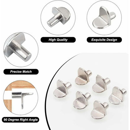 30 Pieces Shelf Support Pegs, 5Mm Shelf Pegs L-Shaped Bracket For Wood And Glass Cabinet Storage Furniture Cupboard - Image 4