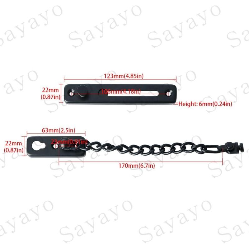 Security Door Chain Narrow Door Limiter Spring Loaded Anti-Theft Door Lock With Screws For Home Internal Door, - Image 3