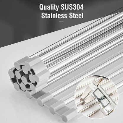 2 Pack Stainless Steel Foldable Triangular Drainer Rack For Kitchen Sink Non-Slip Grey - Image 4