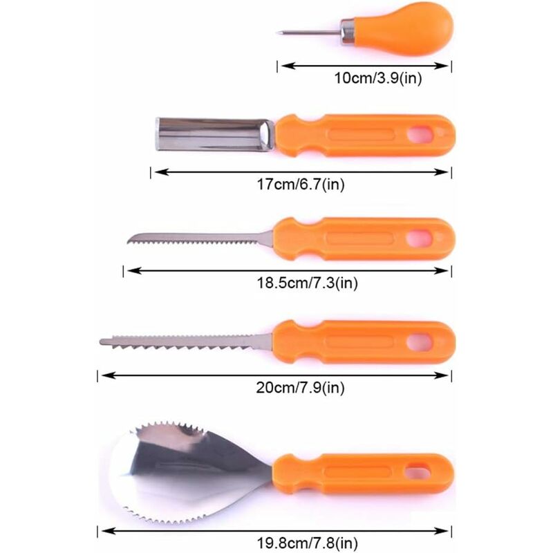5 pcs Halloween Pumpkin Carving Tools Set Premium Quality Reusable Heavy Duty Stainless Steel Pumpkin Carving Tools For - Image 3