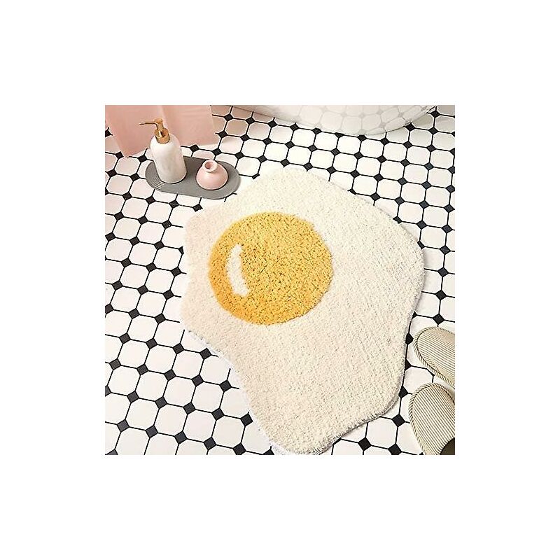 Funny Bathroom Rug Egg Pattern Entryway Kitchen Bedroom Carpet Chic Doormat，70 X 58 Cm - Image 2