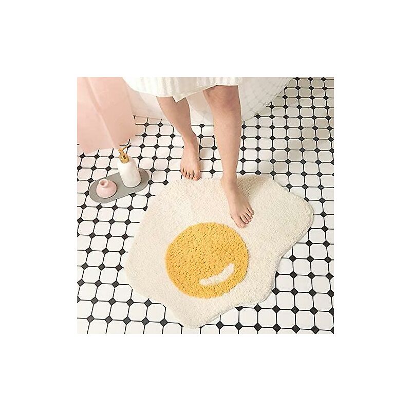 Funny Bathroom Rug Egg Pattern Entryway Kitchen Bedroom Carpet Chic Doormat，70 X 58 Cm - Image 4