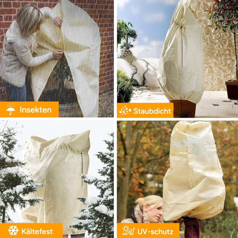 Plant Cover, Adjustable Plant Protection Cover With Zipper Drawstring, Reusable Frost-Proof Plant Protection Bag, 180 X - Image 4