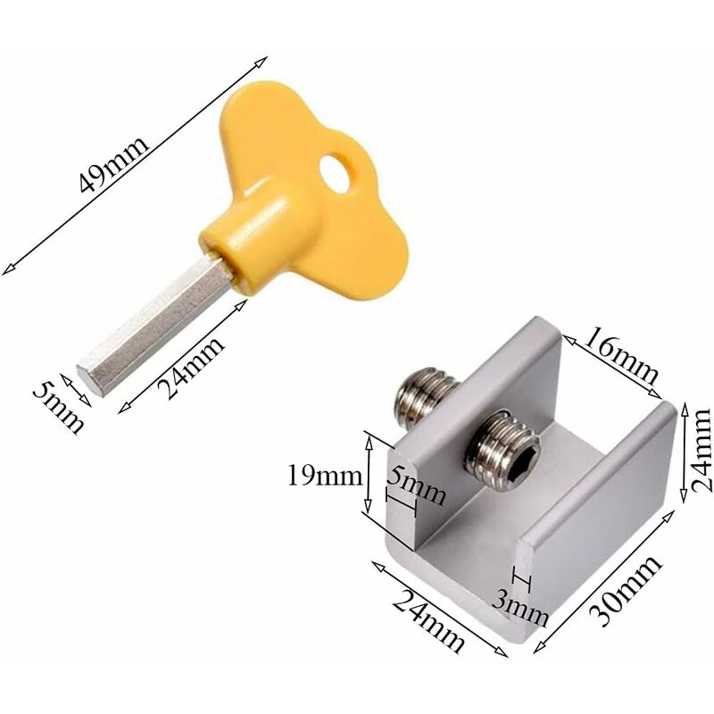 Sliding Window Lock 4 Pieces Sliding Door Lock Adjustable Window Lock Adjustable Sliding Door Locks Aluminum Alloy - Image 2