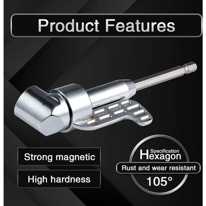 105 Degree Right Angle Drill Bit Extension Socket For Narrow Corner With Strong Magnet, Hex Head Screwdriver - Image 3