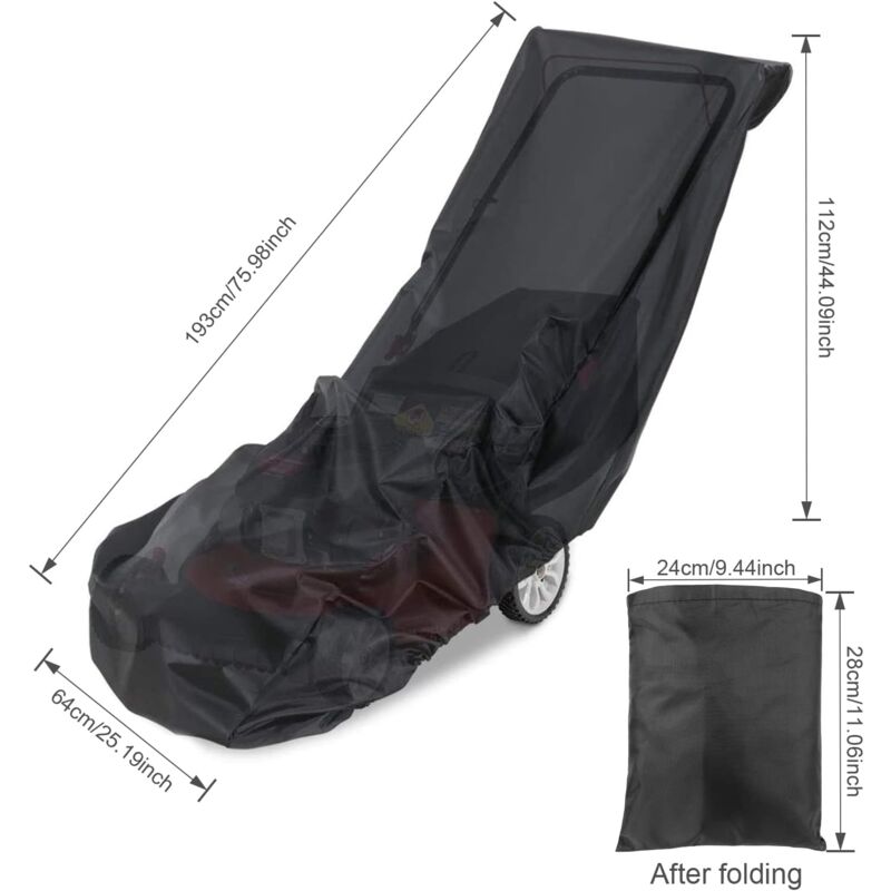 Lawn Mower Cover, 210D Oxford Cloth Heavy Duty Waterproof Lawn Mower Cover For Outdoor/Indoor With Drawstring And - Image 2