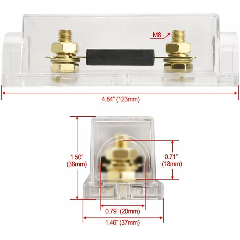 Car Fuse Holder - Audio, Video, Stereo Anl - Gauge 0 2 4 - Input And Output With 250A Anl Fuse - Image 3