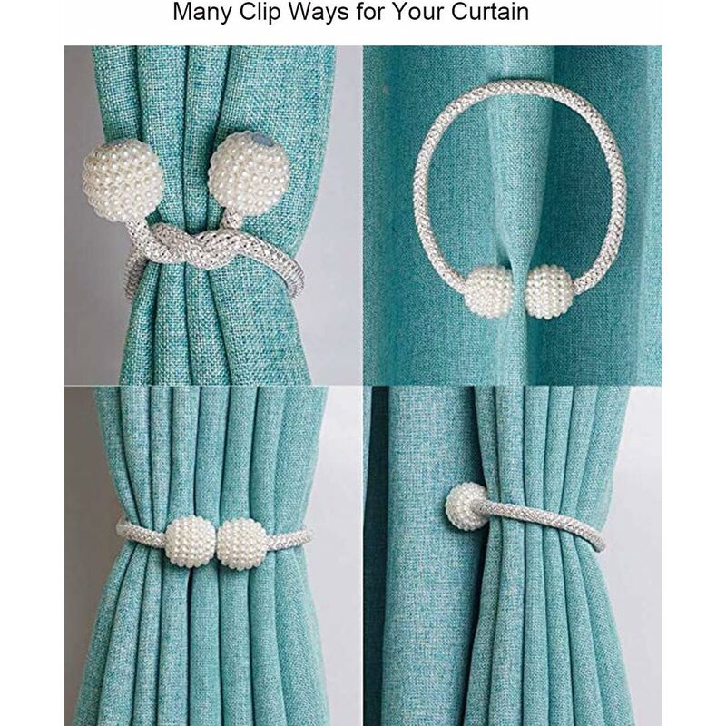 2 Pack Magnetic Curtain Tiebacks For Small, Thin, Or Sheer Curtains Grey Curtain Tieback - Image 2
