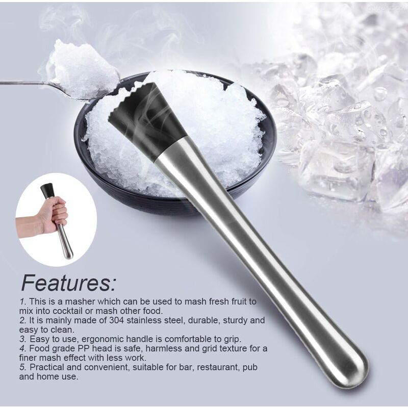 Pc Cocktail Muddler Stainless Steel Bar Stick Mojito Muddler Fruit Mixer Ideal Bartender Tool Barware - Image 3