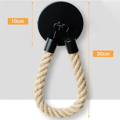 Toilet Paper Holder, Hemp ROpe Towel Holder For Bathroom And Kitchen Bathroom Paper Holder Toilet ROll Holder (Black) - Image 2