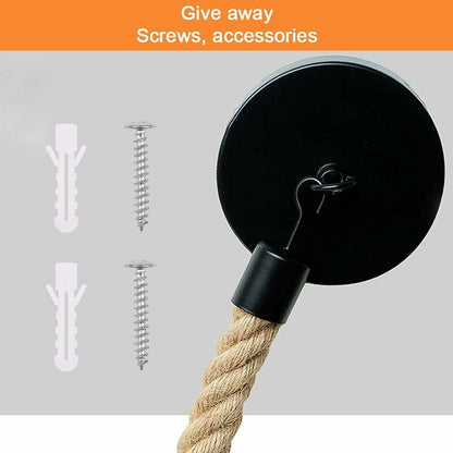 Toilet Paper Holder, Hemp ROpe Towel Holder For Bathroom And Kitchen Bathroom Paper Holder Toilet ROll Holder (Black) - Image 3