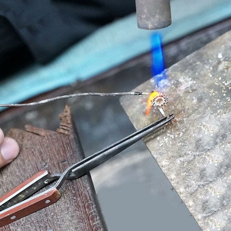 Industrial Precision Welding Tweezers With Fiber Handle Cross Tweezer Fine Tip Straight Stainless Steel For Electronic - Image 2