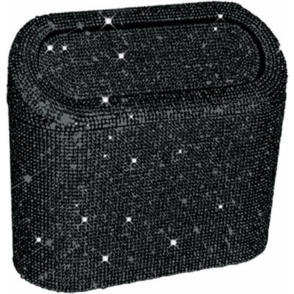 Car-Mounted Diamond-Encrusted Trash Can, Car Storage Bucket, Hanging Car Storage Bag, Creative Diamond-Encrusted Mini