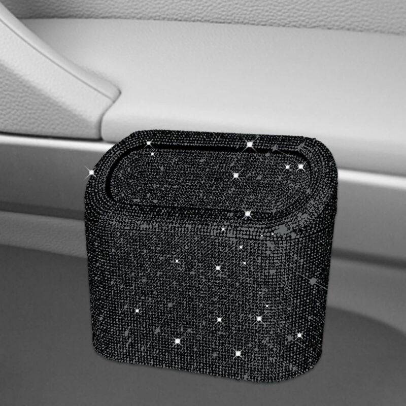Car-Mounted Diamond-Encrusted Trash Can, Car Storage Bucket, Hanging Car Storage Bag, Creative Diamond-Encrusted Mini - Image 3
