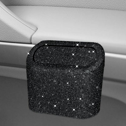 Car-Mounted Diamond-Encrusted Trash Can, Car Storage Bucket, Hanging Car Storage Bag, Creative Diamond-Encrusted Mini - Image 3