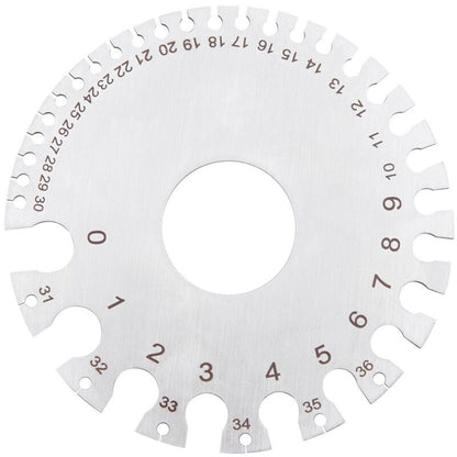 Stainless Steel 2-Sided ROund Wire Thickness Gauge For Measuring Non-Ferrous Wire And Metal, Tester Ruler Gauge